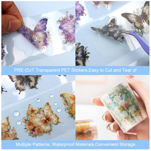 HASTHIP® 6 Rolls Floral DIY Scrapbooking Decorative Tapes Washi Tape Stickers PET Transparent Aesthetic for Journal Making Art Craft 3PCS HASTHIP® 6 Rolls Floral DIY Scrapbooking Decorative Tapes Washi Tape Stickers PET Transparent Aesthetic for Journal Making Art Craft 3PCS